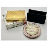 Brass Elgin musical compact & souvenir compact
