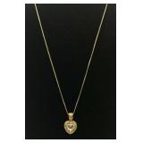 Gold over sterling silver heart necklace