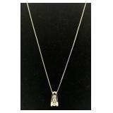 Sterling silver CZ pendant on sterling chain