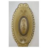 Imperial Glass amber pickle dish