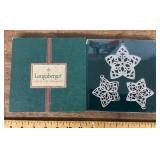 Longaberger pewter star Christmas ornaments