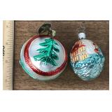 2 Mercury glass Christmas ornaments