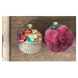 2 Mercury glass Christmas ornaments