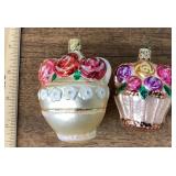 2 Mercury glass Christmas ornaments