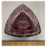 3-sided amethyst glass dish