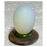 Opalite egg on Bakelite stand