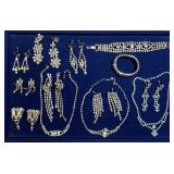 Rhinestone necklaces, earrings, bracelets