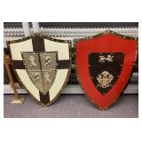 2 knight shields wall decor