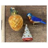 3 Mercury glass Christmas ornaments