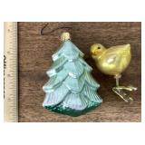 2 Mercury glass Christmas ornaments