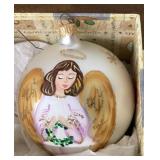 Hand painted glass Christmas ornament