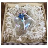 Glass floral Christmas ornament