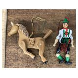 2 wooden Christmas ornaments