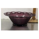 Imperial Glass diamond point amethyst bowl