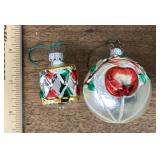 2 Mercury glass Christmas ornaments