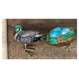 2 Mercury glass clip-on Christmas ornaments