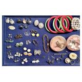 Costume bracelets, brooches, rings, earrings