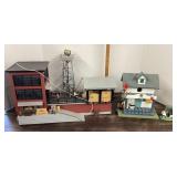 Train layout buildings and searchlight