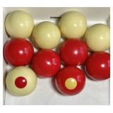 Complete set of 10 Bakelite bumper pool balls