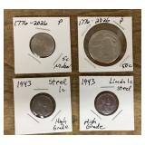 4 assorted U.S. coins