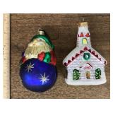 2 Mercury glass Christmas ornaments