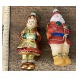 2 Mercury glass Christmas ornaments