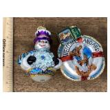2 Mercury glass Christmas ornaments