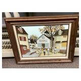 Framed Hargrove print on canvas 17x21