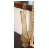 Amber glass swung vase
