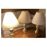 3 brass lamps