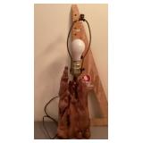 Vintage cypress knee table lamp