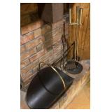 Fireplace tools and log holder