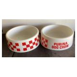 2 Purina Dog Chow bowls