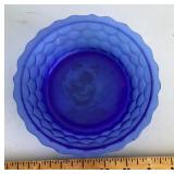 Blue glass Shirley Temple bowl