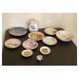 Porcelain plates and ironstone sugar bowl