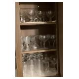 Contents of cabinet with glassware