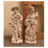 Man and woman Victorian porcelain figures