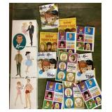 Empty Ken doll box and Barbie fashion booklets