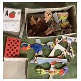 Vintage alphabet card game and puzzle