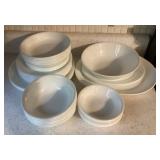 White Corelle dishes