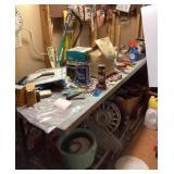 Contents of workbench, pegboard, & under