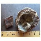 Geode and petrified wood?