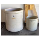 2 stoneware crocks