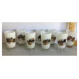 Set of 8 old-time car glasses