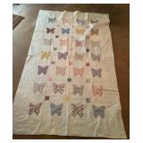 Applique butterfly quilt 54x89
