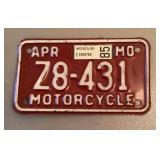 Missouri motorcycle license plate