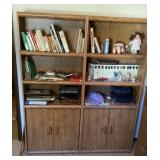 2 connected bookcases with contents 6