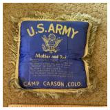 U.S. Army souvenir pillow with fringe