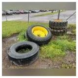 Lot - Tractor and Backhoe Wheels - 17.5L-24 and 13.6x28