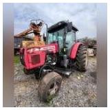 Massey Ferguson 593 Enclosed Cab Tractor with Side Arm Cutter